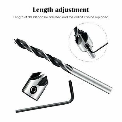 एचएसएस ब्रैड पॉइंट काउंटरसिंक ड्रिल बिट सेट 5 पीस डीआईएन/एएनएसआई