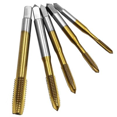 Ti-लेपित DIN371 स्पाइरल पॉइंट HSS मशीन टैप्स M3-M50