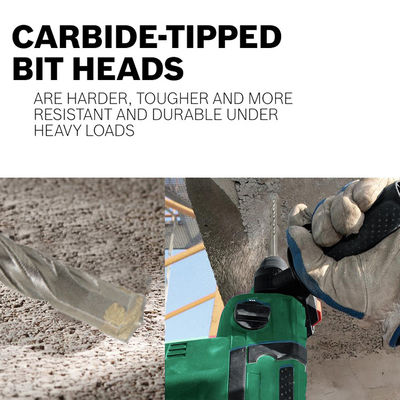 एसडीएस प्लस हैमर ड्रिल बिट कंक्रीट के लिए टंगस्टन कार्बाइड टिप के साथ