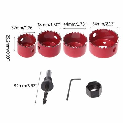 लकड़ी के काम के लिए 6 पीसी कार्बन स्टील छेद देखा सेट 32-54 मिमी