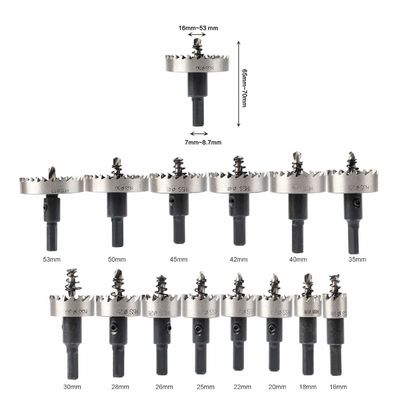 धातु काटने के लिए 14pcs एचएसएस छेद देखा किट 2 मिमी तक मोटी