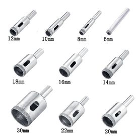 10PCS डायमंड कोर ड्रिल बिट सेट 6-30mm टाइल ग्लास सिरेमिक के लिए