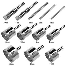 ग्लास और टाइल खोखले कोर डायमंड ड्रिल बिट्स 12 Pcs 4mm-50mm आकार सेट करता है